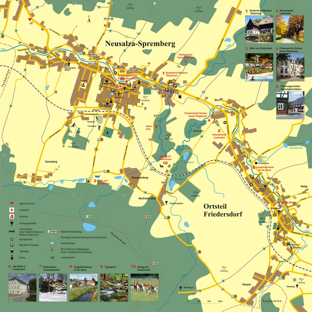 Stadtplan Neusalza-Spremberg mit OT Friedersdorf